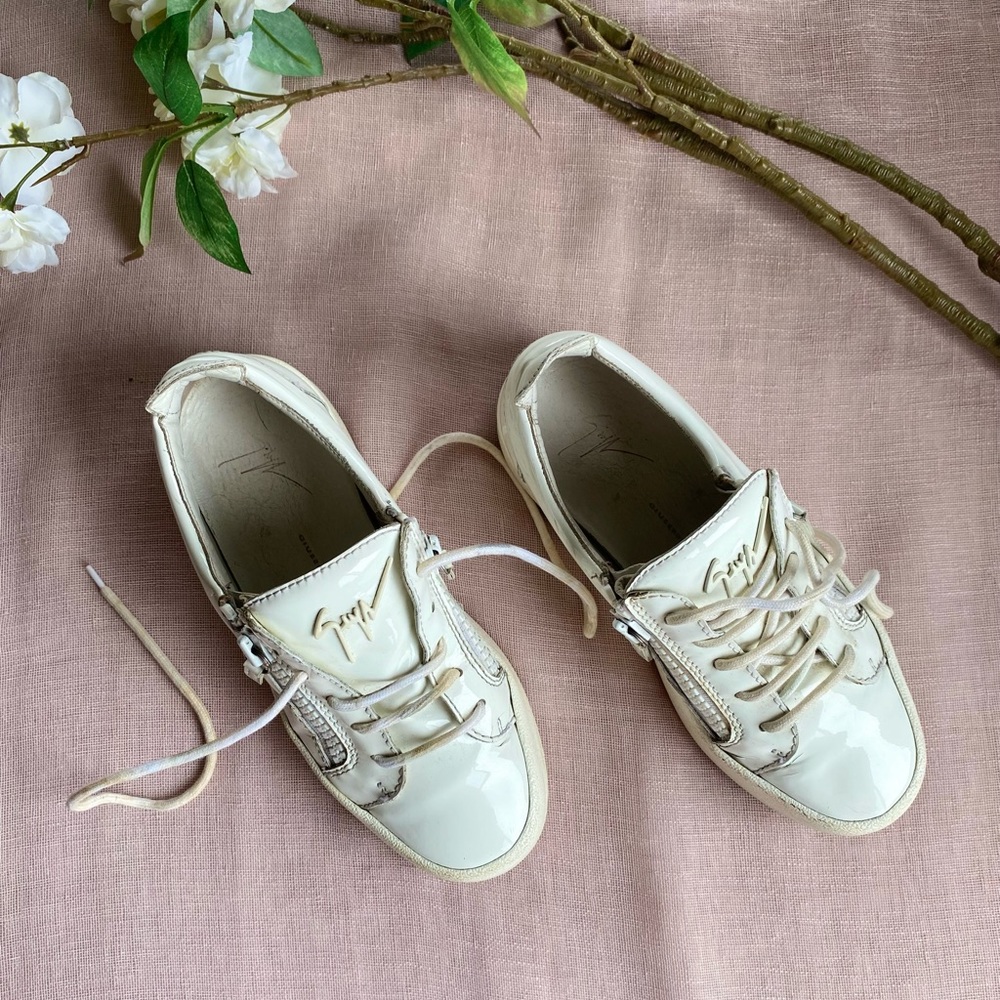 Giuseppe Zanotti paten leather Frankie trainers sz 38 1/2